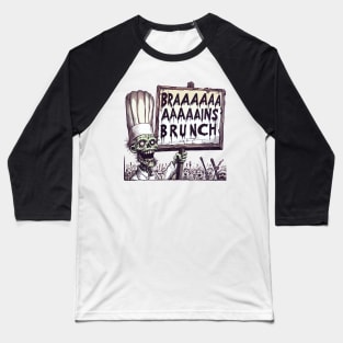 Chef zombie and mob - Braaains Brunch Baseball T-Shirt